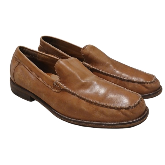 J & M Men\'s Tan Leather Slip-On Loafers size 9.5 main image 4